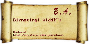 Birnstingl Aldán névjegykártya